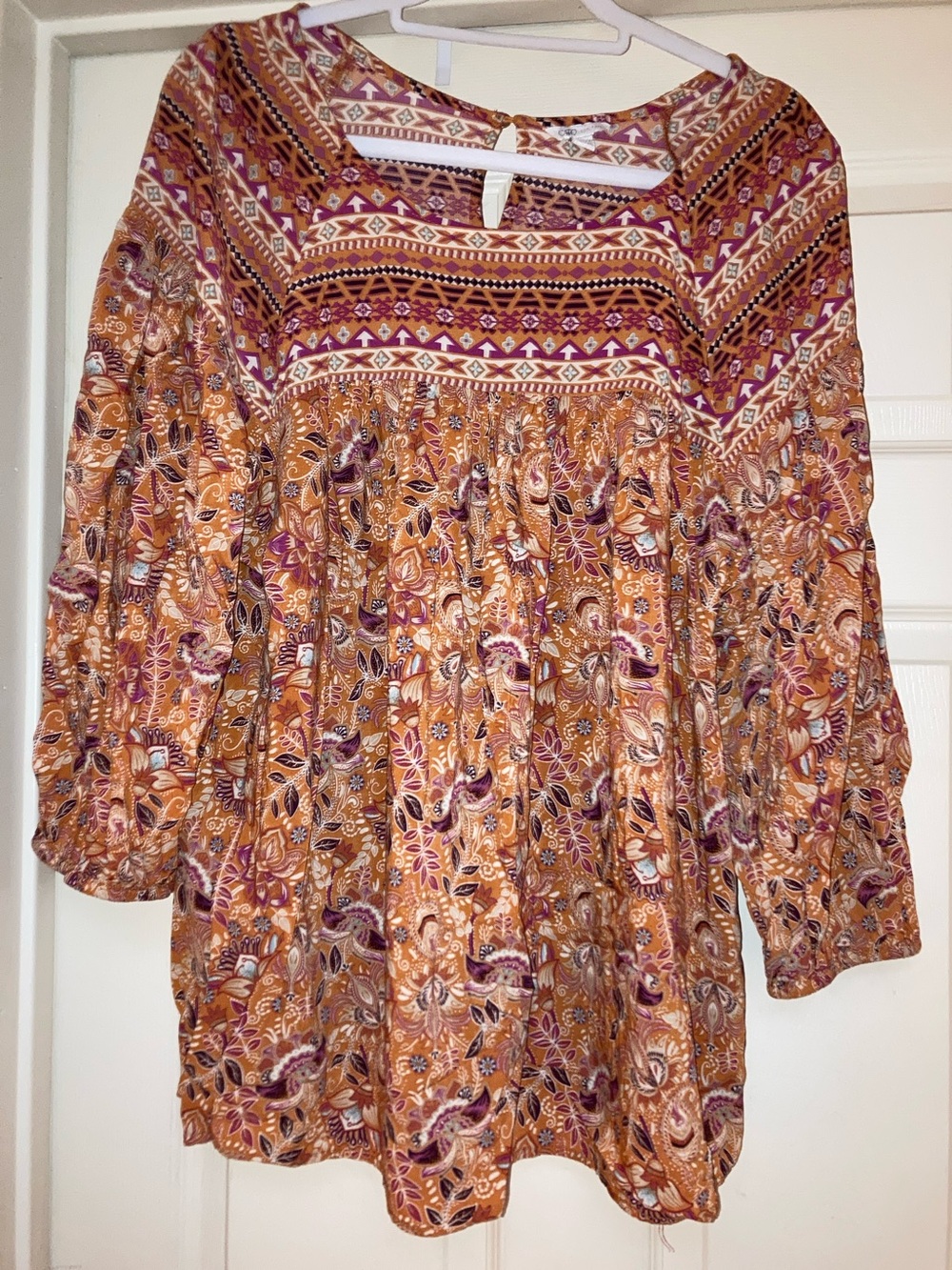 Cato Rust Multi Boho Blouse
